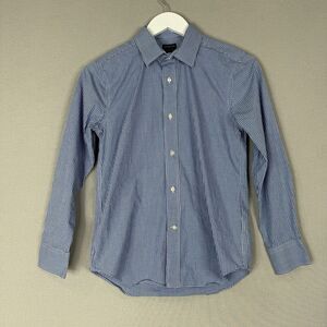 Crewcuts Boys Dress Shirt 12 Blue Flex Thompson Patterned Gingham Check Preppy